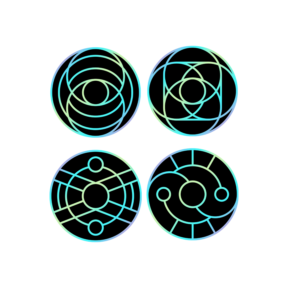 Cosmic Country Reflector 4 Piece Pin Set