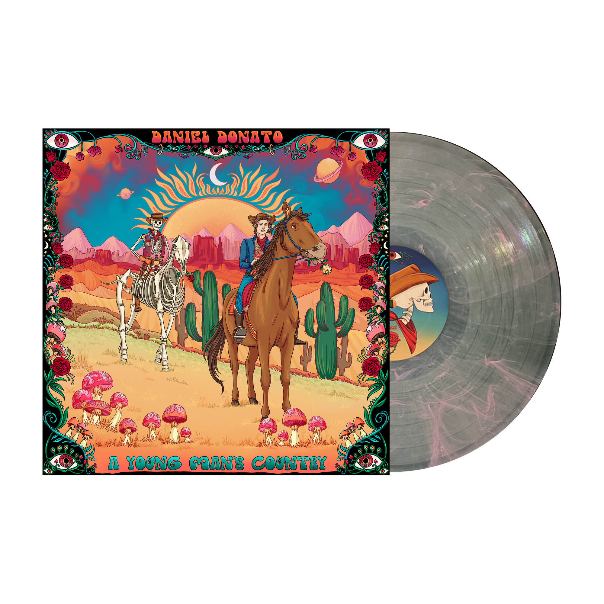 A Young Man's Country Vinyl | Coke Bottle Clear with Pink Swirl