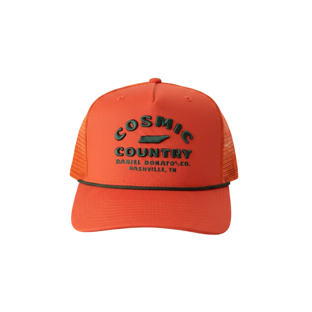 Orange Trucker Hat Product Photo Transparent Background